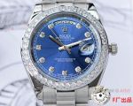 Rolex Day Date Blue Diamond Dial President Watch 40mm